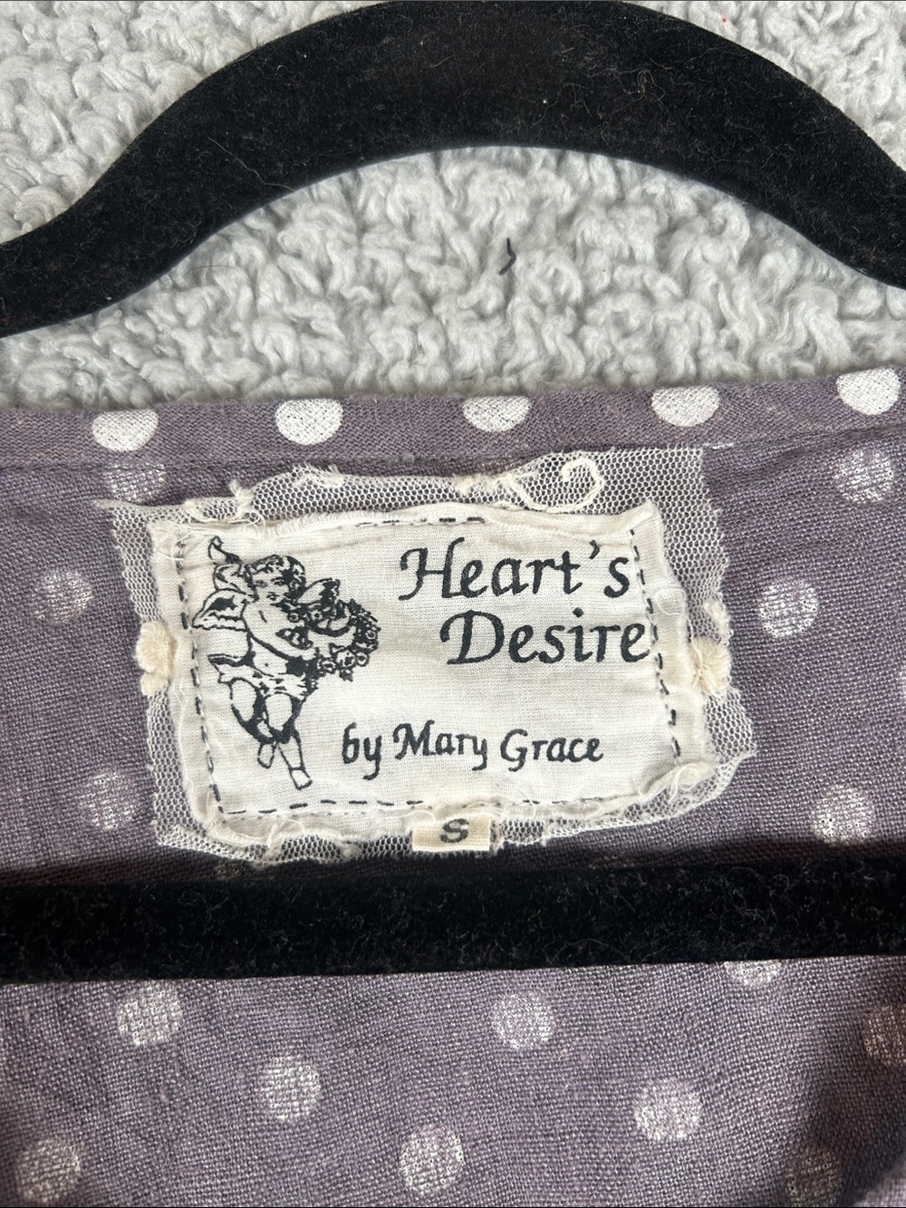 Heart’s Desire by Mary Grace Polka Dot 100% Linen Ruffled Flowy Fit Top Size S - Picture 3 of 16